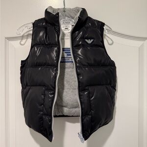 Armani Junior Black Reversible Puffer Vest size 4